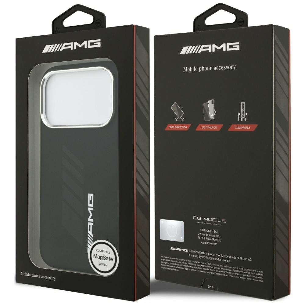 AMG Silicone Oversize Rhombs MagSafe Case til iPhone 17 Pro - sort