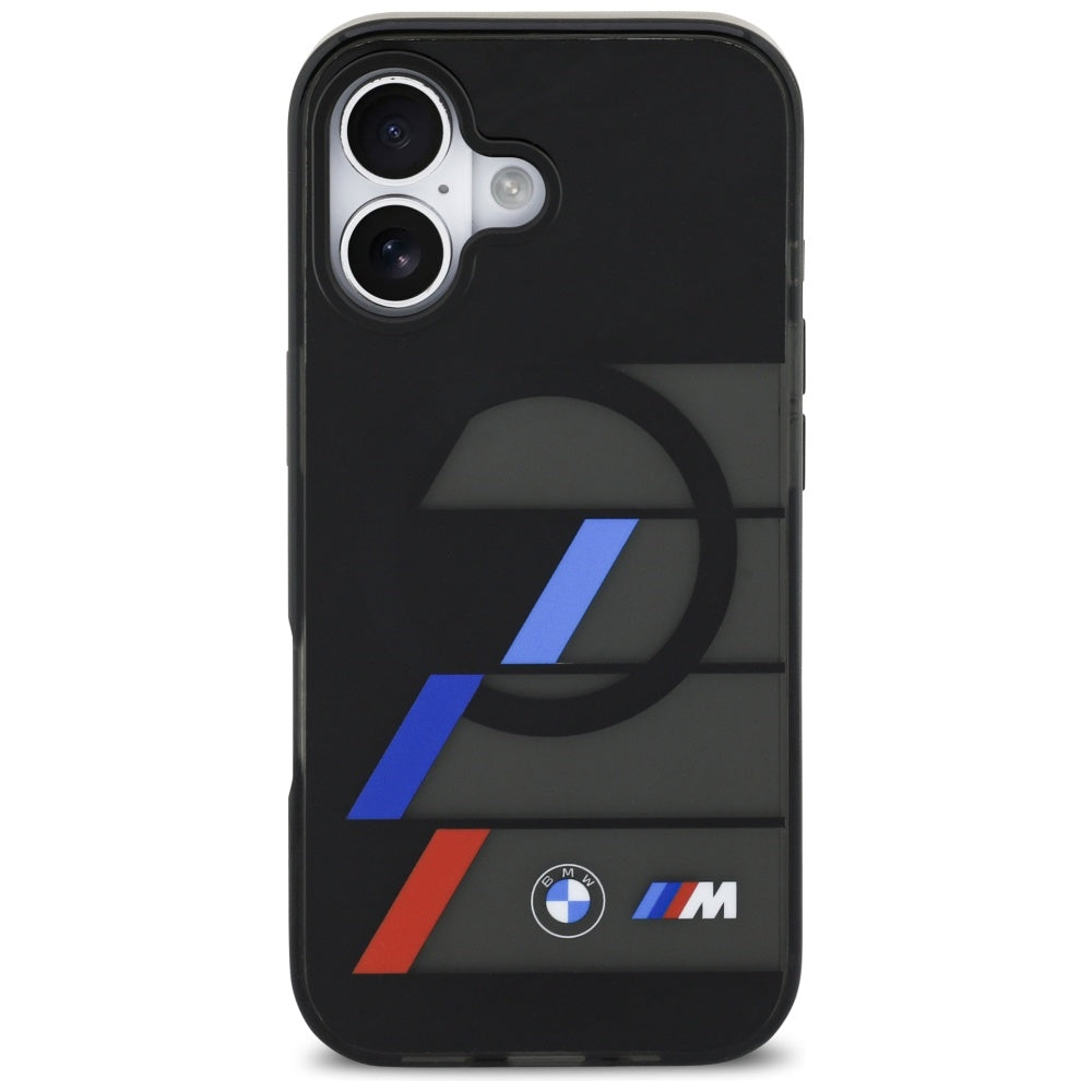 BMW M IML Metal Buttons Tricolor Lines MagSafe Case til iPhone 17 - sort