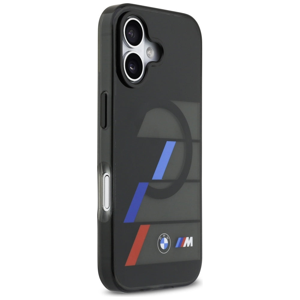 BMW M IML Metal Buttons Tricolor Lines MagSafe Case til iPhone 17 - sort