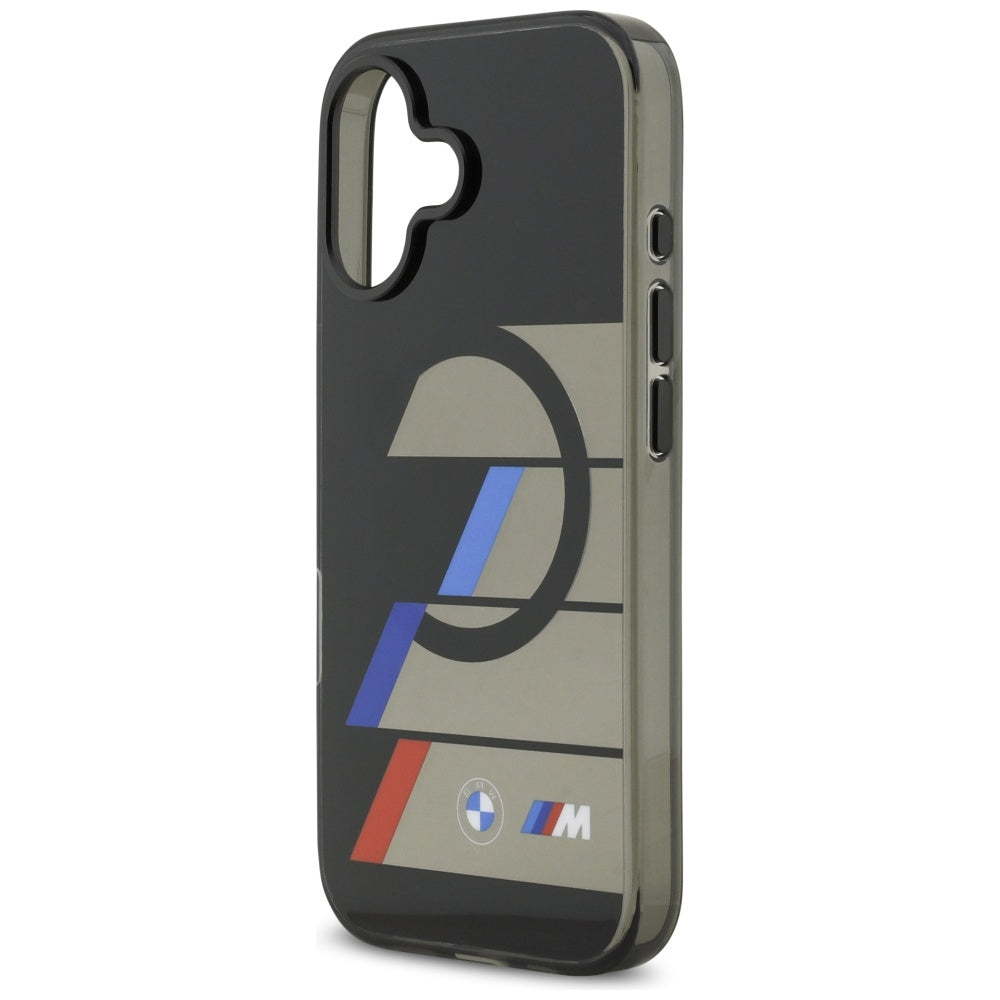 BMW M IML Metal Buttons Tricolor Lines MagSafe Case til iPhone 17 - sort
