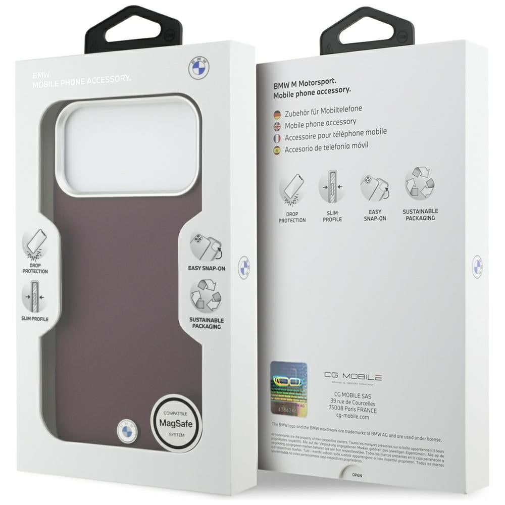 BMW Sign Full Wrapped Metal MagSafe Case til iPhone 17 Pro Max - Rød