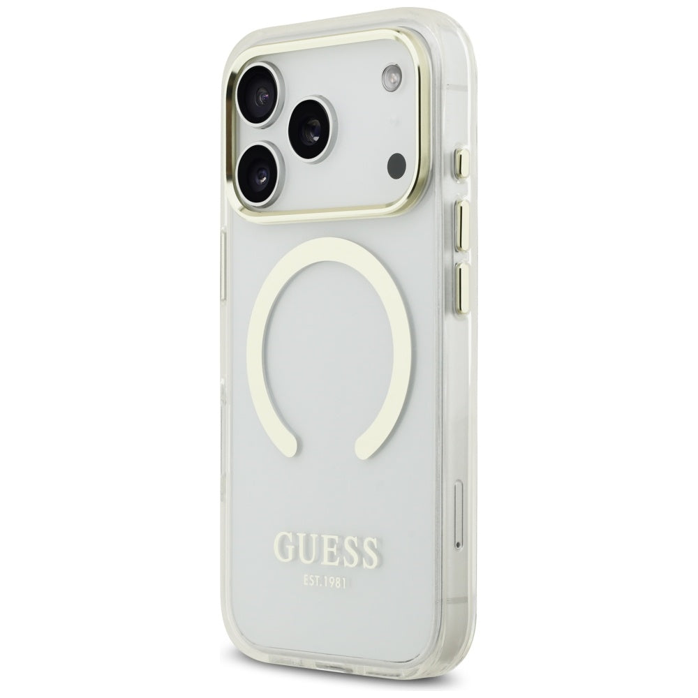 Guess Metal Outline MagSafe-hylster til iPhone 17 Pro - guld