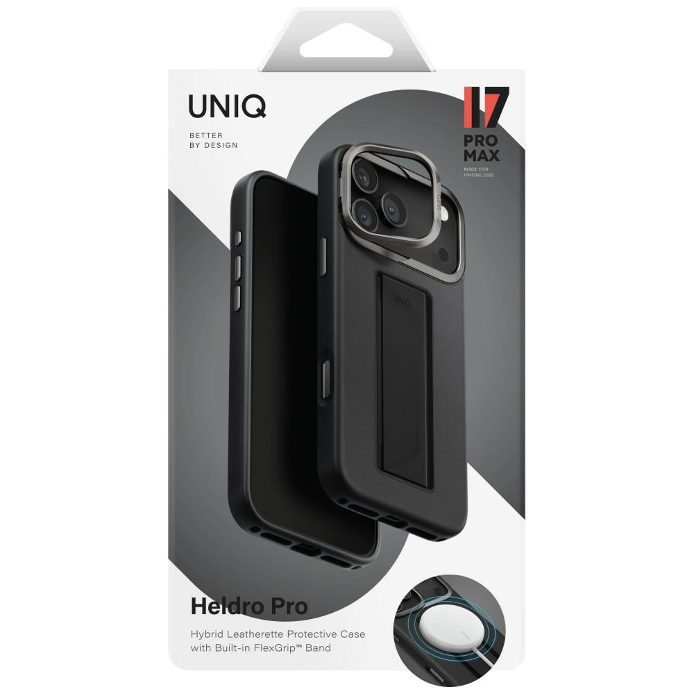 Uniq Heldro Pro Magclick opladningsfodral til iPhone 17 Pro Max - sort