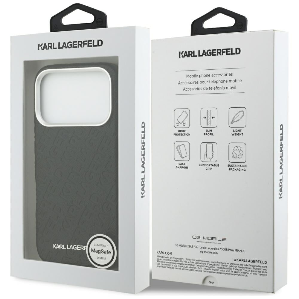 Karl Lagerfeld FW Stemplet Karl MagSafe Case til iPhone 17 Pro - sort
