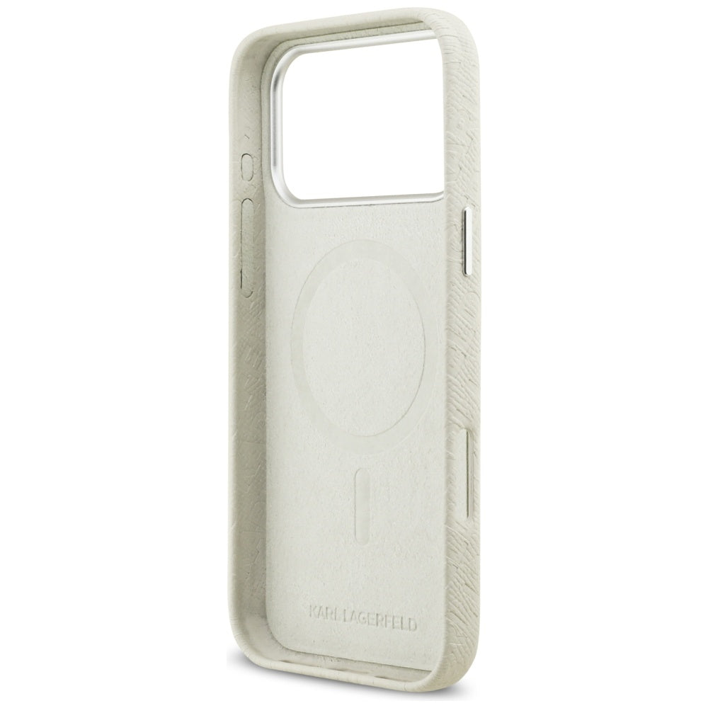 Karl Lagerfeld FW Stemplet Karl MagSafe Case til iPhone 17 Pro Max - Beige