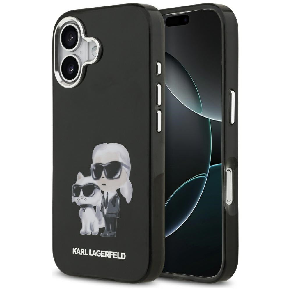 Karl Lagerfeld IML Aquarelle Karl & Choupette & Logo MagSafe Case til iPhone 17 - sort