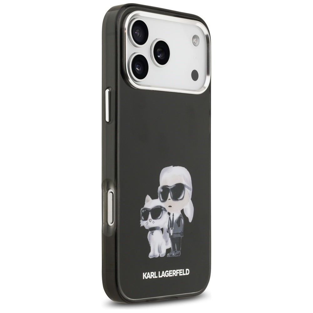 Karl Lagerfeld IML Aquarelle Karl & Choupette & Logo MagSafe Case til iPhone 17 Pro - sort