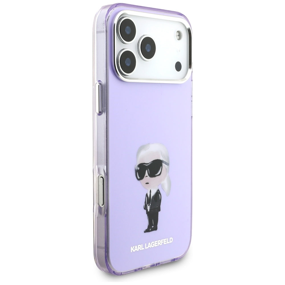 Karl Lagerfeld IML Aquarelle Karl & Choupette & Logo MagSafe Case til iPhone 17 Pro Max - Purple