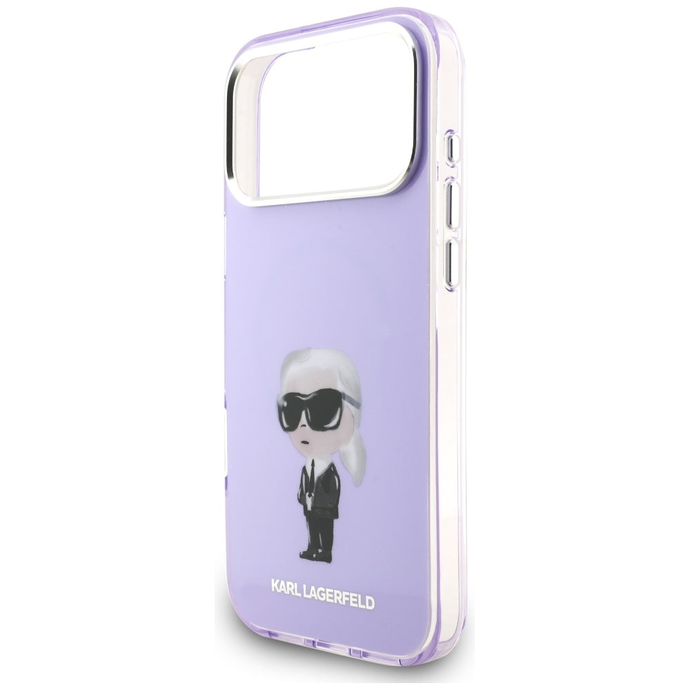 Karl Lagerfeld IML Aquarelle Karl & Choupette & Logo MagSafe Case til iPhone 17 Pro Max - Purple
