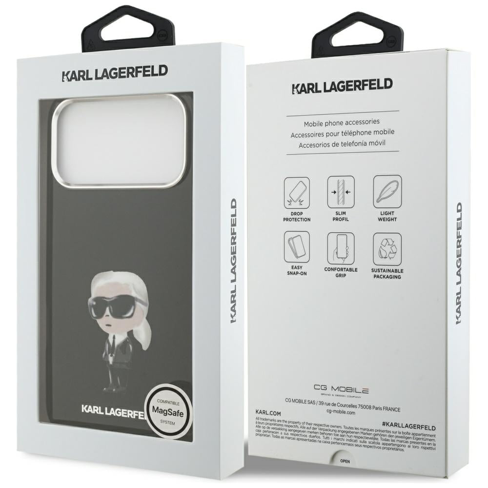 Karl Lagerfeld IML Aquarelle Karl & Logo MagSafe Case til iPhone 17 Pro Max - sort