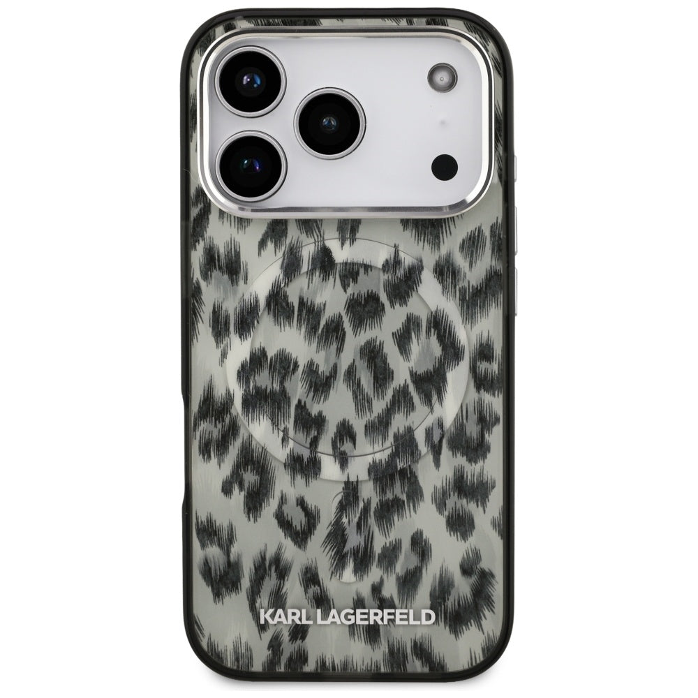 Karl Lagerfeld IML Leopard Pattern MagSafe Case til iPhone 17 Pro - Brunt