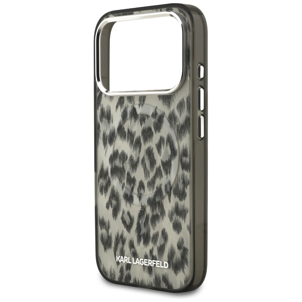 Karl Lagerfeld IML Leopard Pattern MagSafe Case til iPhone 17 Pro - Brunt