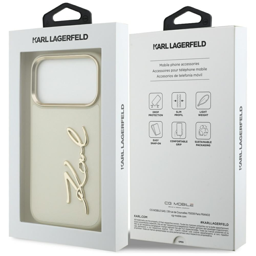 Karl Lagerfeld Karl Script Logo iPhone 17 Pro Case - Beige