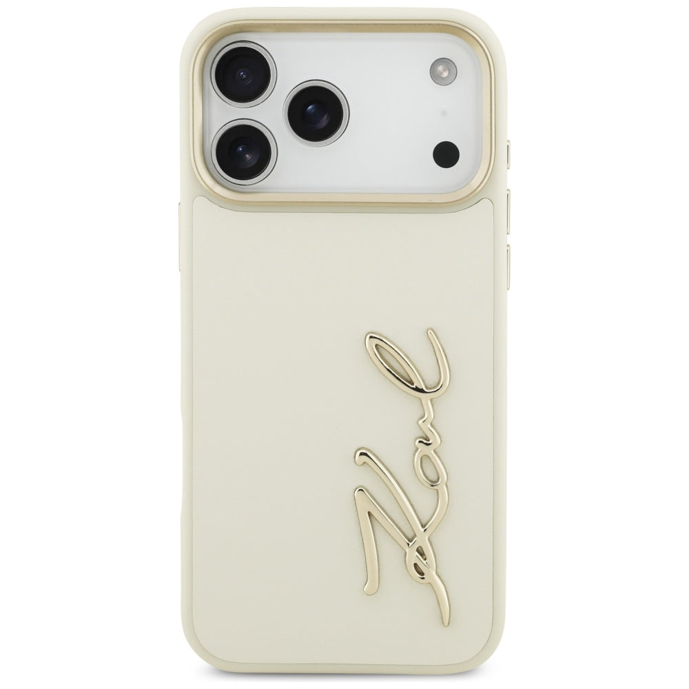 Karl Lagerfeld Karl Script Logo Case til iPhone 17 Pro Max - Beige