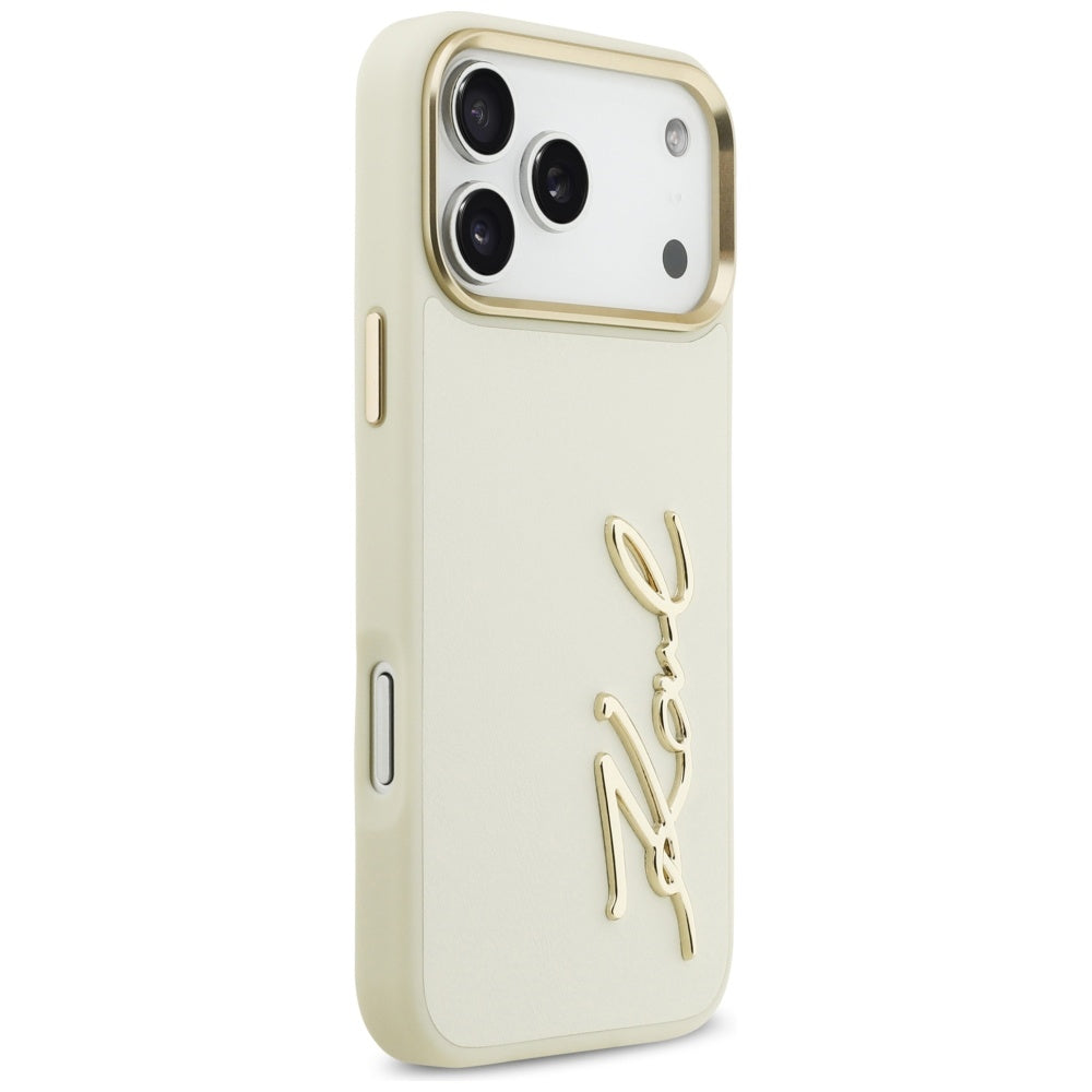 Karl Lagerfeld Karl Script Logo Case til iPhone 17 Pro Max - Beige