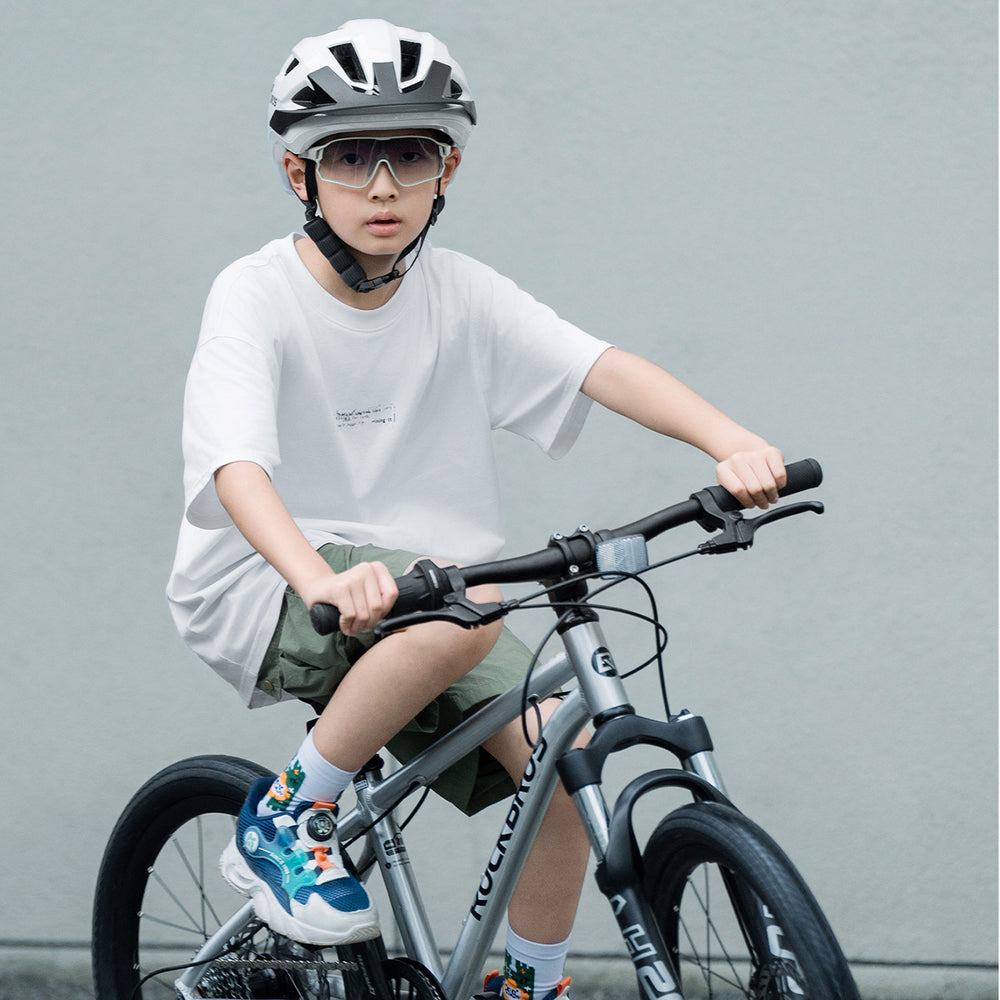 Rockbros LK-67 ungdoms cykelhjelm med aftagelig visir 54<unk>58 cm - hvid