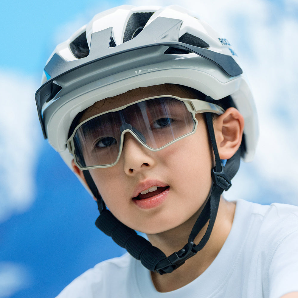 Rockbros LK-67 ungdoms cykelhjelm med aftagelig visir 54<unk>58 cm - hvid