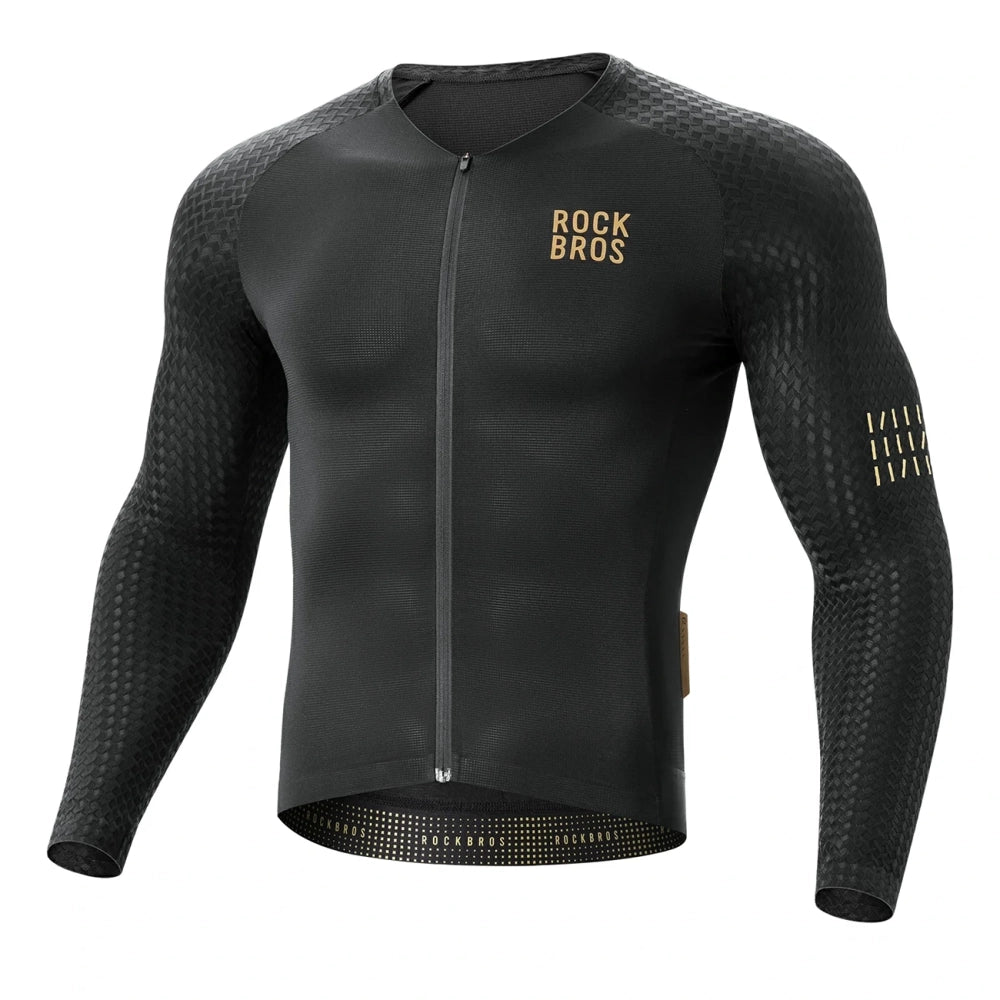 Rockbros YDCX008 Diamond Long Sleeve Cycling Jersey størrelse XS - sort