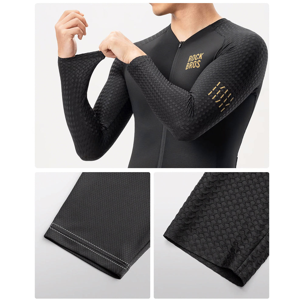 Rockbros YDCX008 Diamond Long Sleeve Cycling Jersey størrelse M - sort