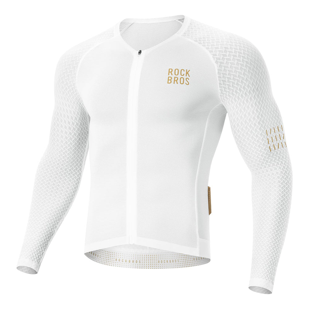 Rockbros YDCX008 Diamond Long Sleeve Cycling Jersey størrelse L - hvid