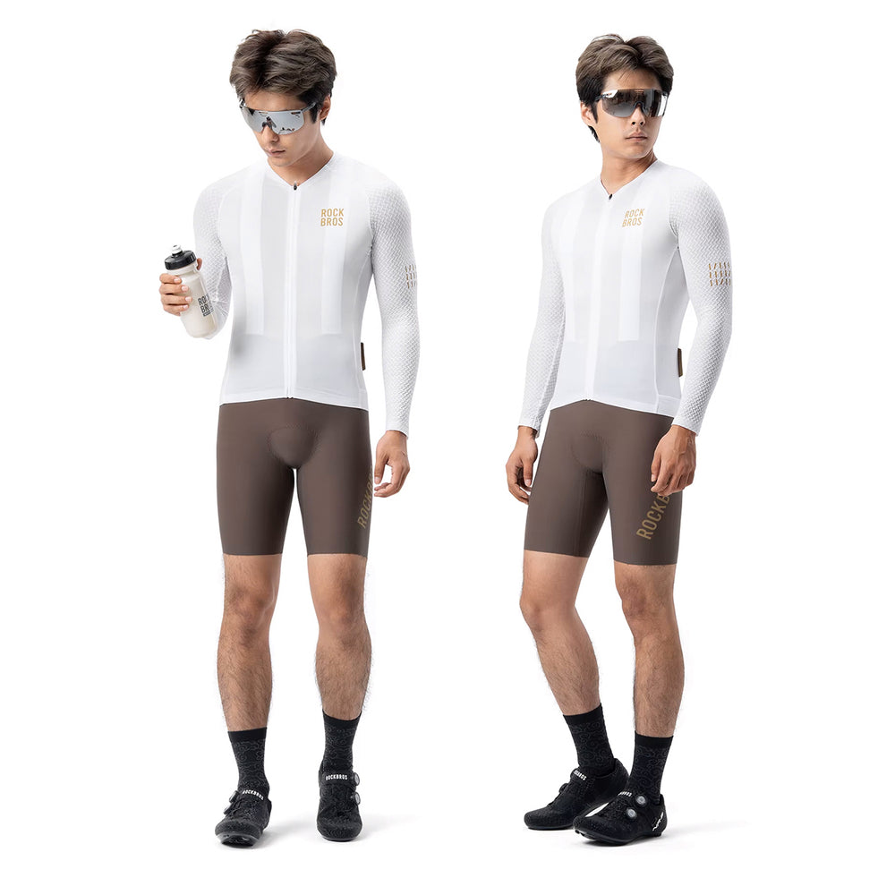 Rockbros YDCX008 Diamond Long Sleeve Cycling Jersey størrelse XL - hvid