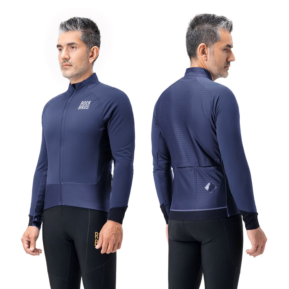 Rockbros YDWT014 Vinter Fleece Dobbeltlag cykeljakke størrelse L - Blå