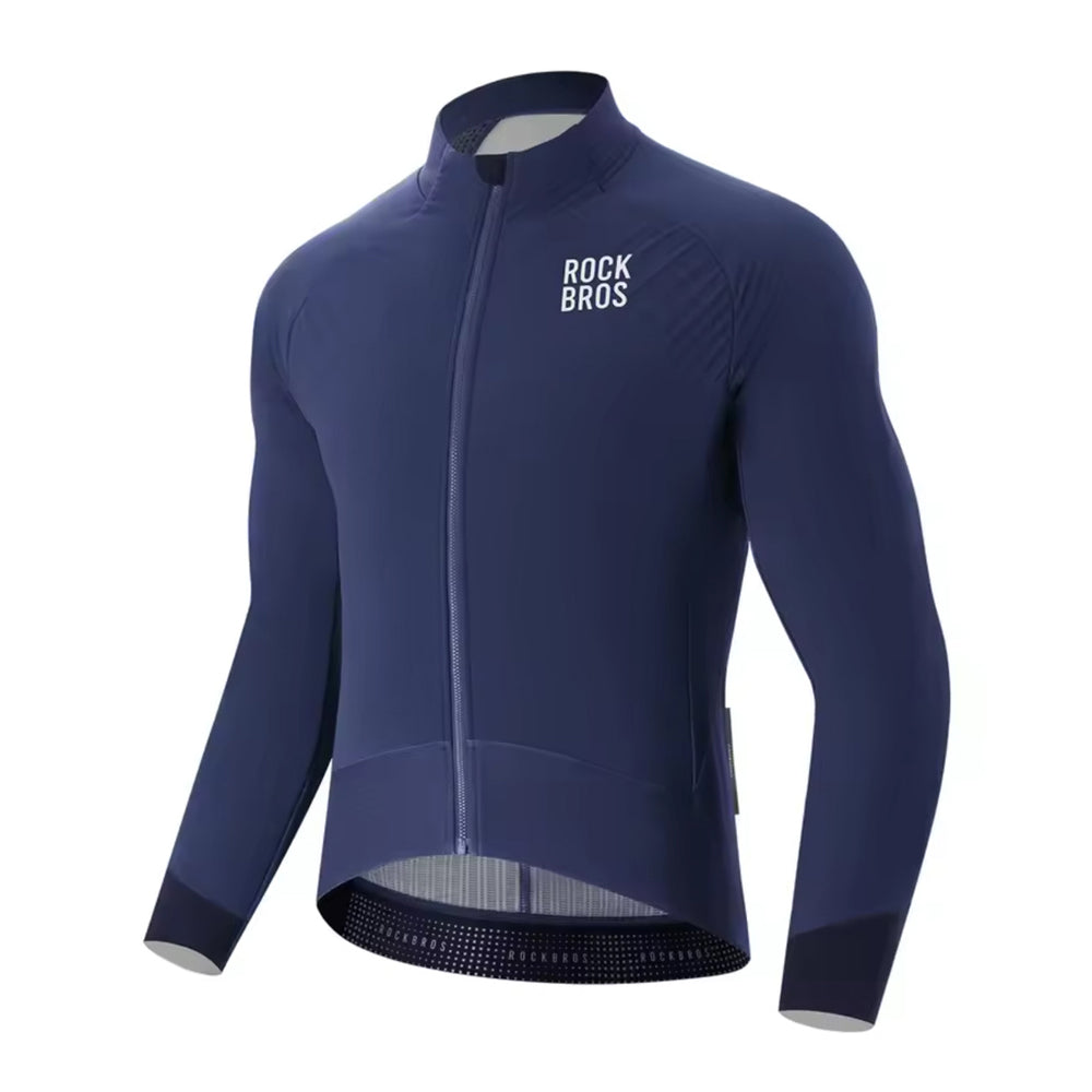 Rockbros YDWT014 vinterfleece dobbeltlag cykeljakke størrelse XXL - blå
