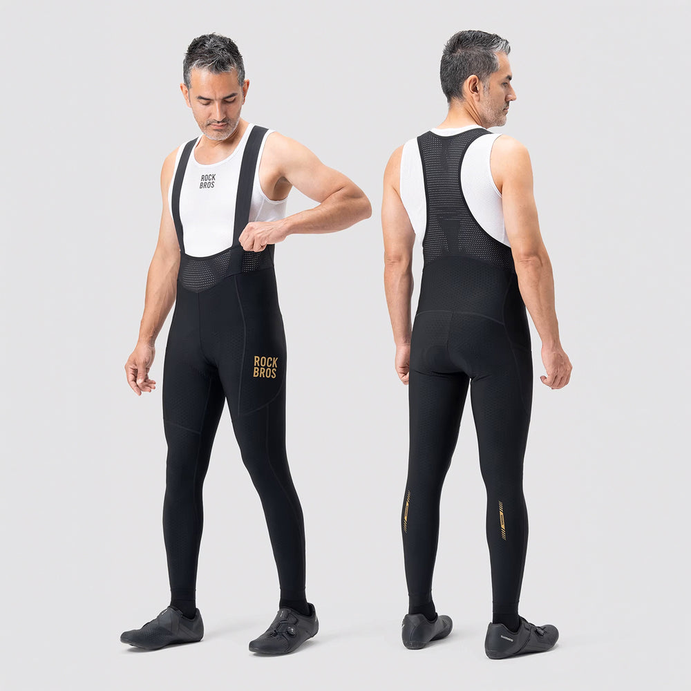 Rockbros YDCK012-1 Lang Fleece Bib Tights med Pad størrelse L - sort