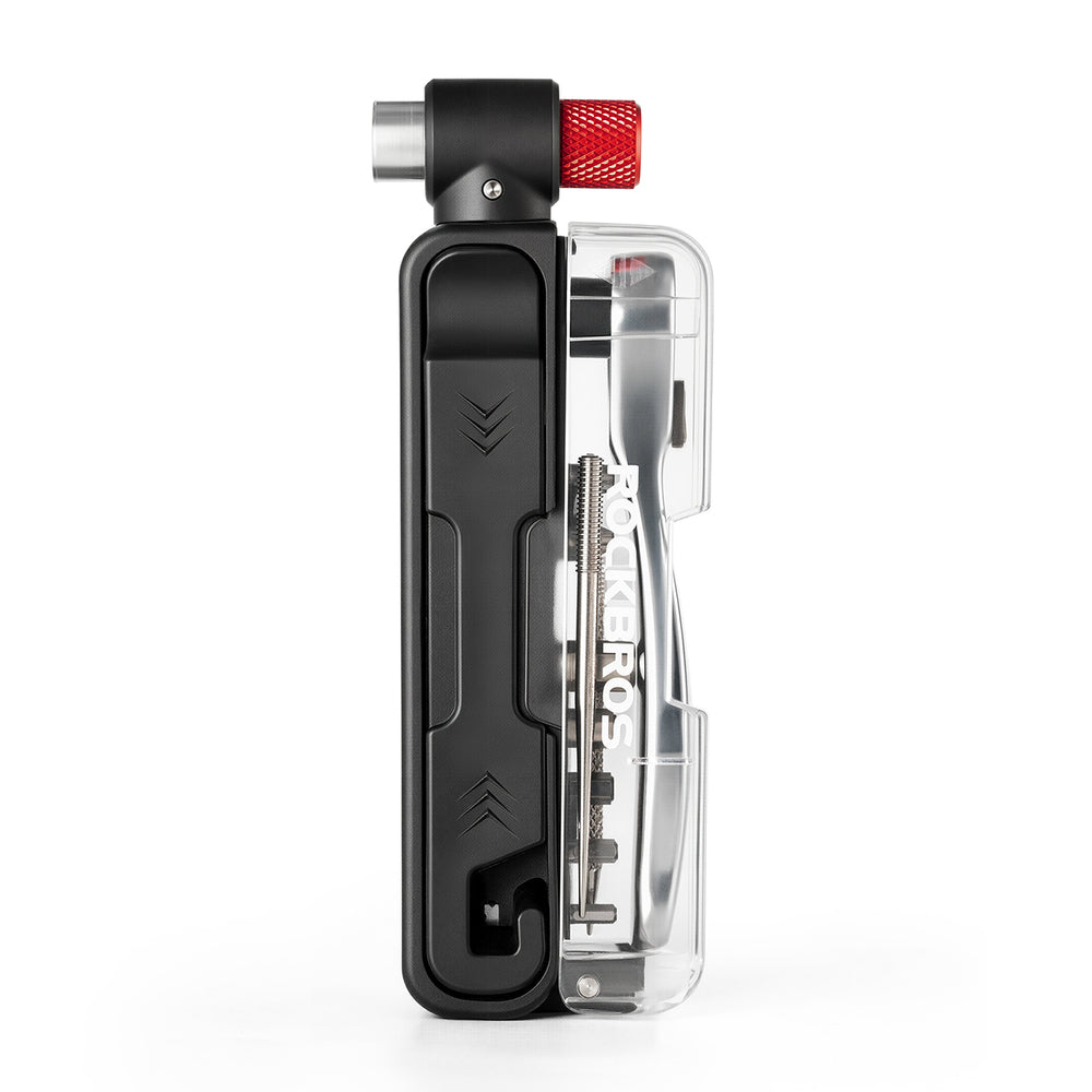 Rockbros Multitool Bike Tool Set with CO2 Pump and Ratchet Wrench - Black