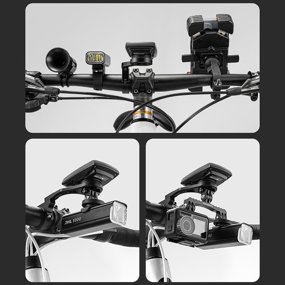 Rockbros FK-301 2-in-1 Handlebar Bike Mount for Computer/Navigator and Camera/Lighting - Black