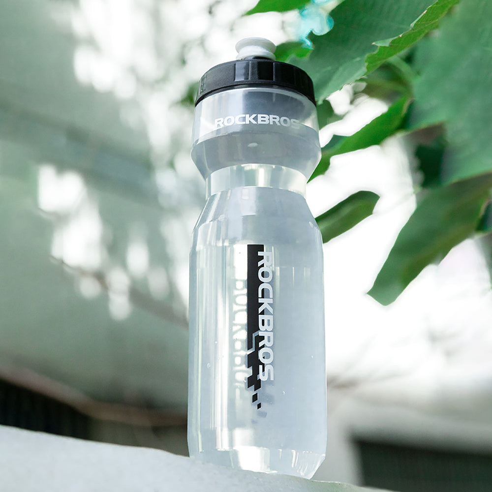 Rockbros 750 ml cykelflaske - gennemsigtig med sort mundstykke