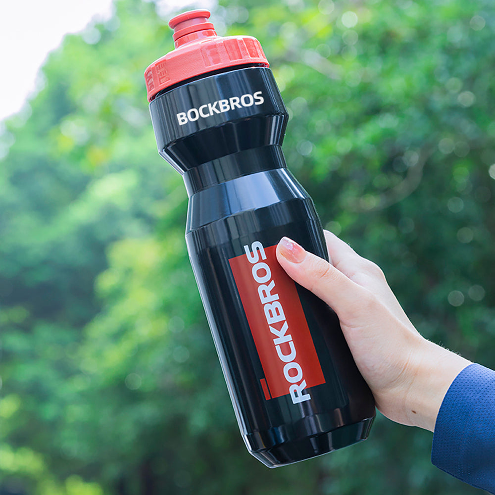 Rockbros 750 ml Bike Bottle - Transparent Black with Red Mouthpiece