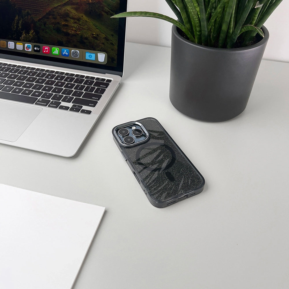 Glitter Case til Samsung Galaxy A37 Kompatibel med MagSafe - sort