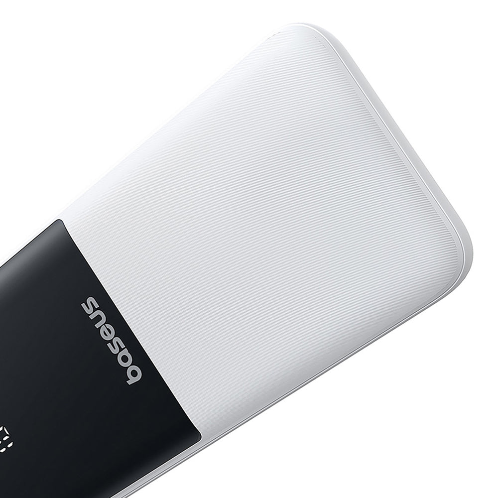 Baseus Lipow 10000mAh 22.5W Powerbank med to indbyggede kabler (med Baseus Simple USB-A - USB-C 3A 20cm kabel) - hvid