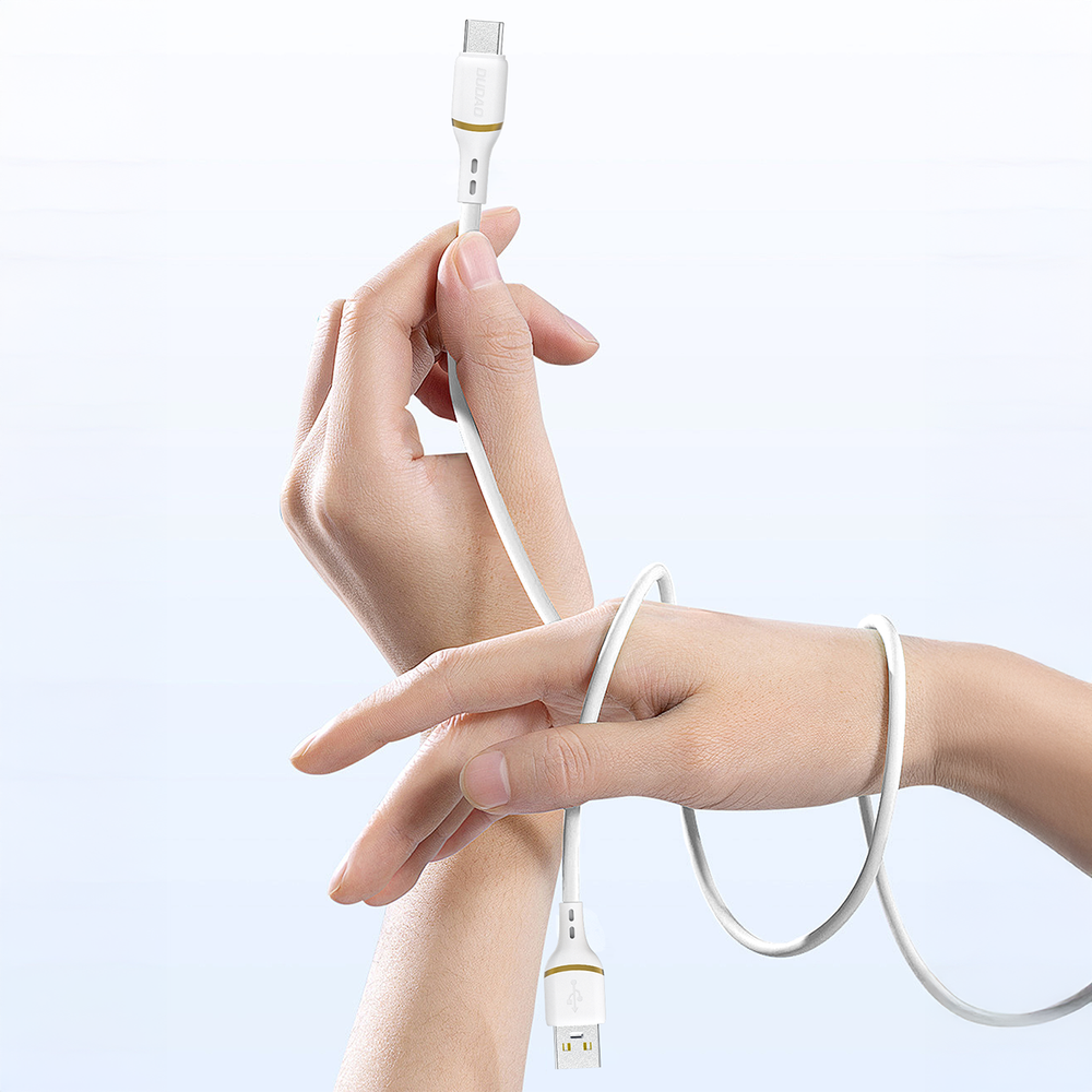 Dudao L25L USB-A - Lightning Cable 1m 30W med Soft Silicone Braid - Hvid