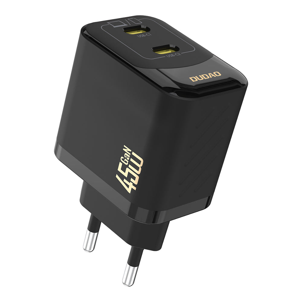 Dudao A28PEU PD 45W GaN 2xUSB Wall Charger - sort