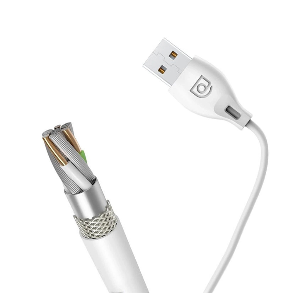 Dudao L4M USB-A - MicroUSB 2.4 A Kabel 1m - Hvid