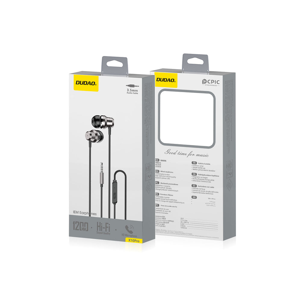 Dudao X10PRO hovedtelefoner, trådbundne, 3,5 mm mini jack - sort
