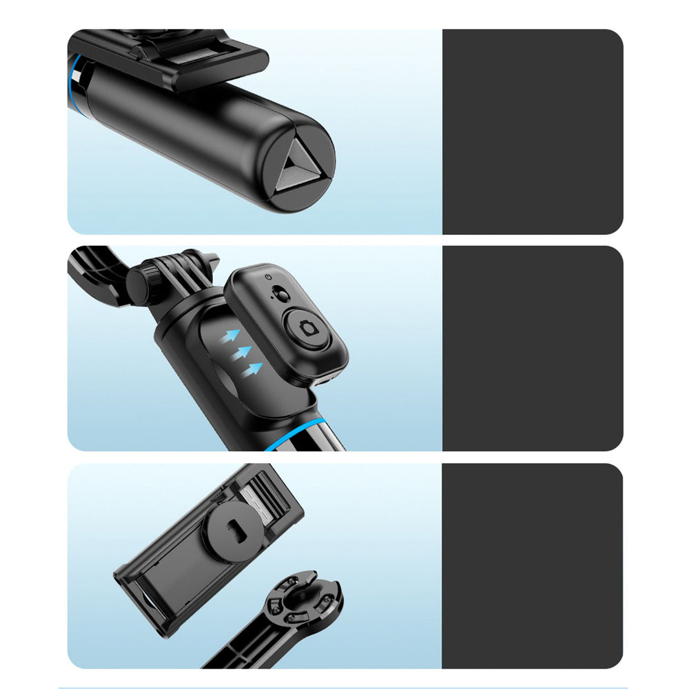 Selfie-stick Dudao F18S 4-i-1 foldbar stativ med fjernbetjening - sort