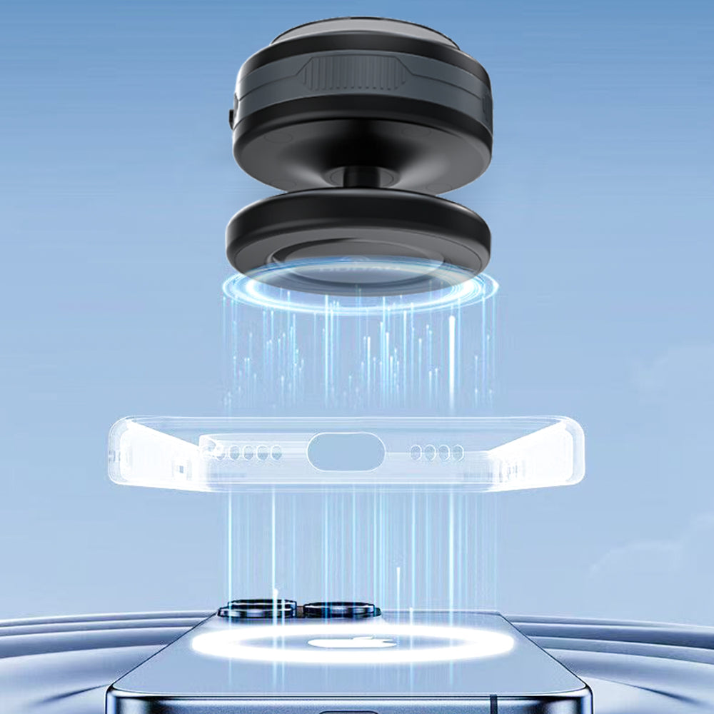 Dudao F24MAX bilholder med 15W trådløs oplader, MagSafe kompatibel, med automatisk sugekop - sort