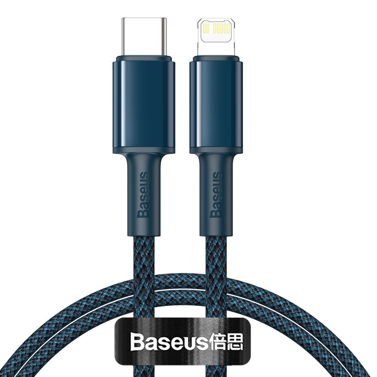 Baseus High Density Braided Cable Type-C til Lightning, PD, 20W, 2m (blå)
