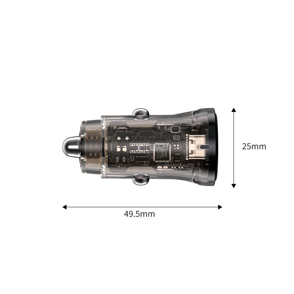 Tech-Protect CC01 45W 2-Port USB-A / USB-C Biloplader - sort