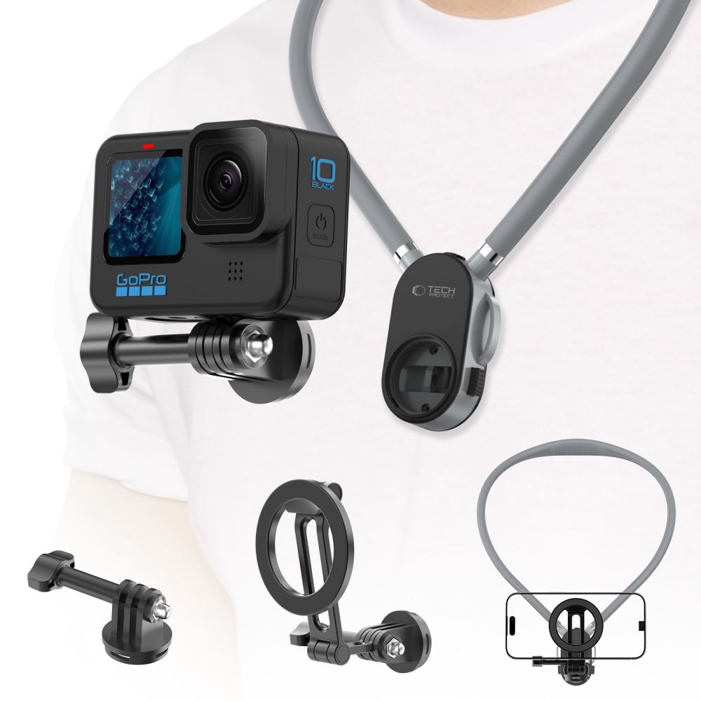 Tech-Protect AC200 Magnetisk MagSafe Mount til telefon, GoPro, DJI - Grå