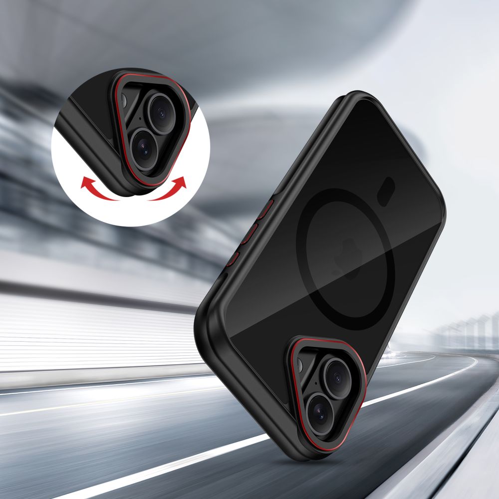 Tech-Protect MagHybrid MagSafe Case til iPhone 17 - sort og rød