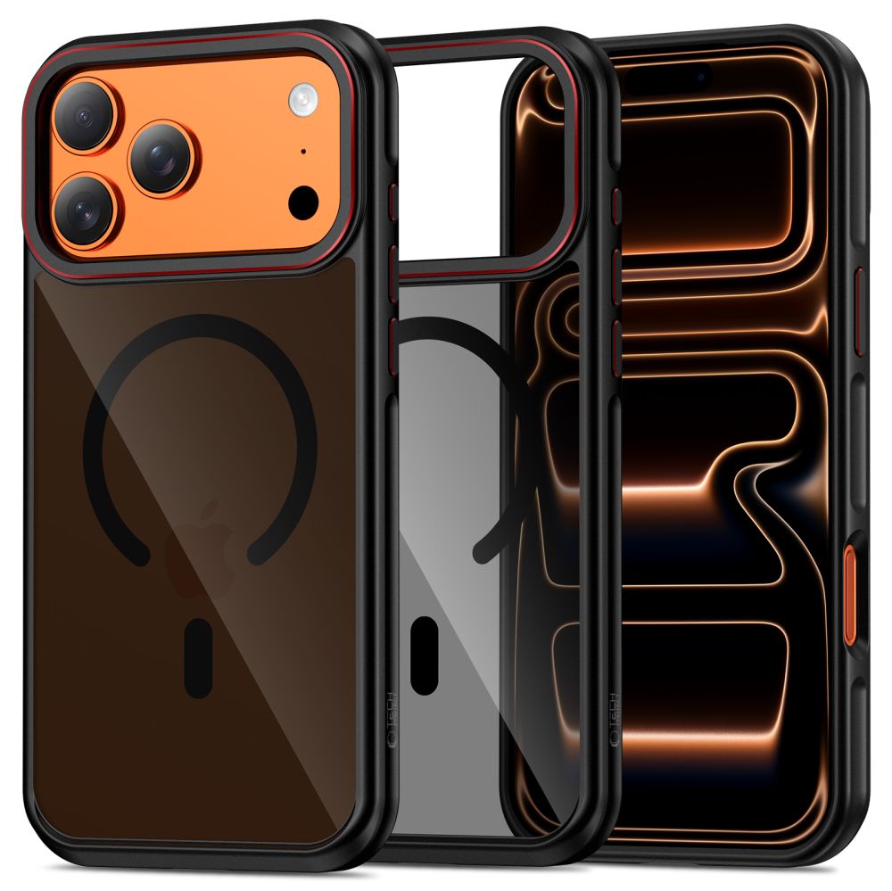 Tech-Protect MagHybrid MagSafe Case til iPhone 17 Pro Max - sort og rød