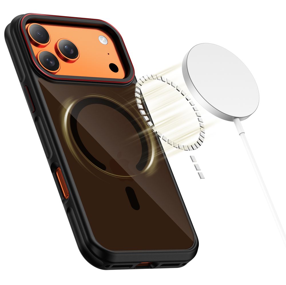 Tech-Protect MagHybrid MagSafe Case til iPhone 17 Pro Max - sort og rød