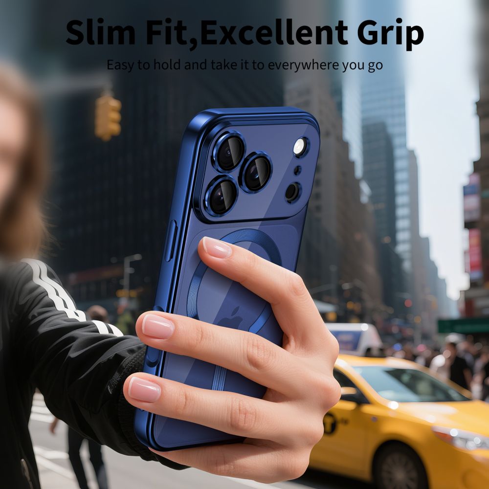 Tech-Protect MagFlex MagSafe Case til iPhone 17 Pro Max - Clear Navy Blue