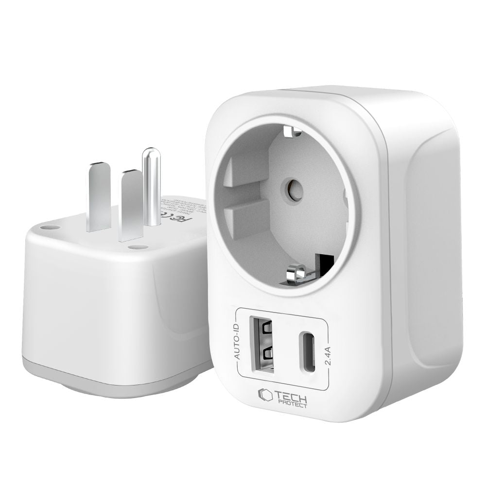 Tech-Protect TA100 US Adapter - hvid