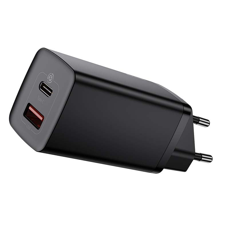 Hurtig rejse oplader Baseus GaN2 Lite USB+C 65W EU (sort)
