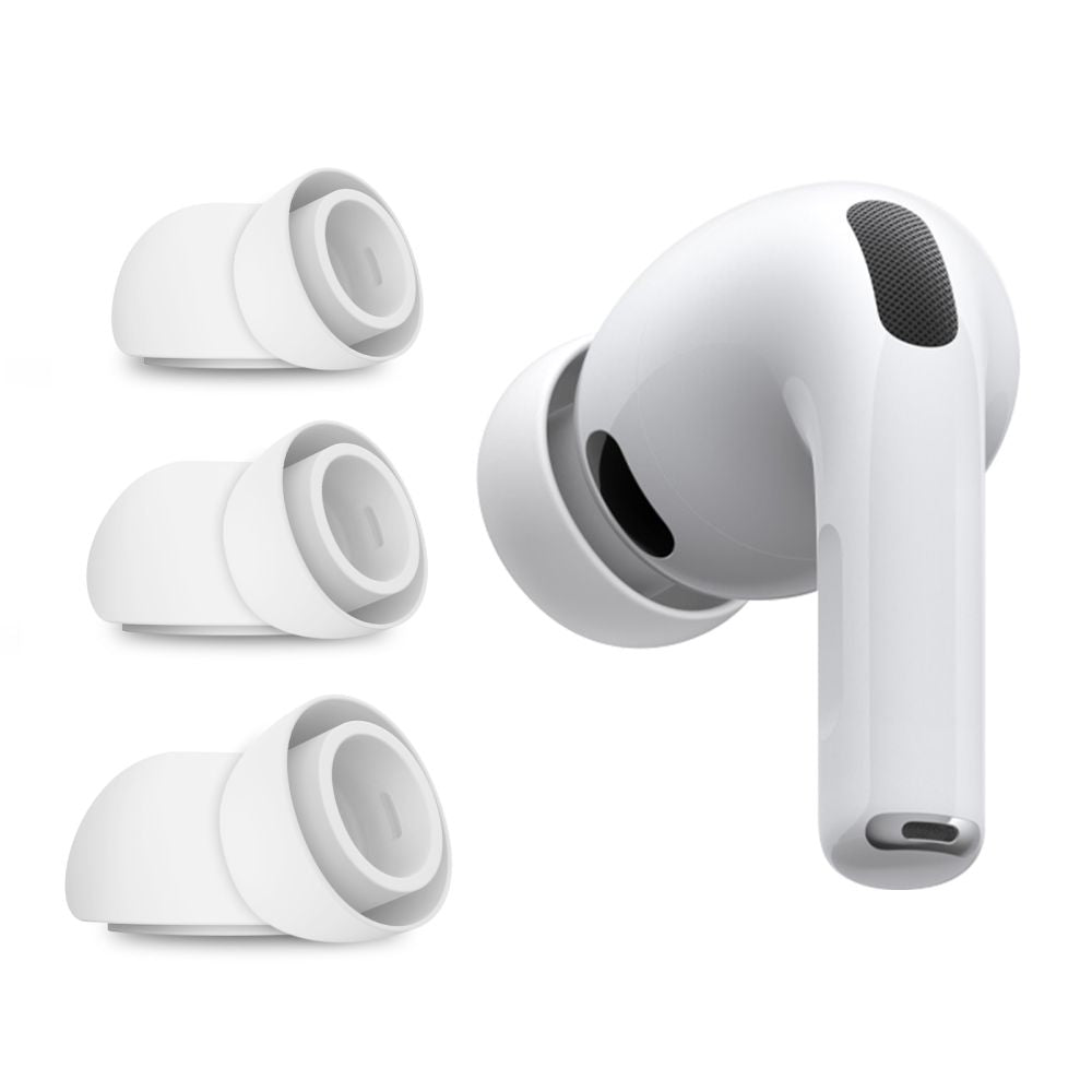 Tech-Protect Ear Tips til AirPods Pro 3 i størrelser S / M / L 3-pack - hvid